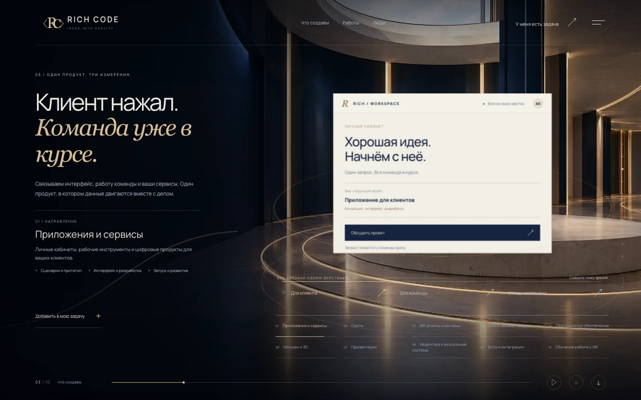 Rich Code · Три измерения продукта